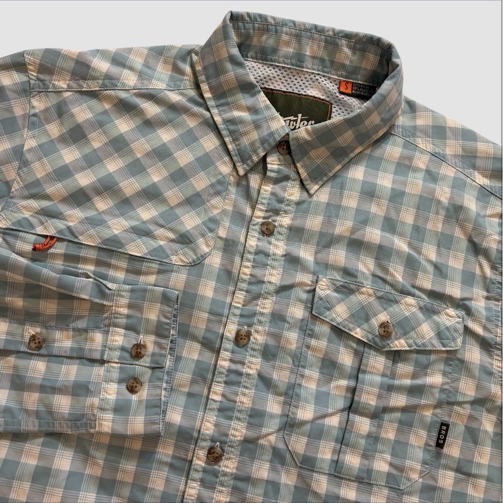 Howler Bros Matagorda Long Sleeve Plaid Shirt Mens Small Roll Tab Vented